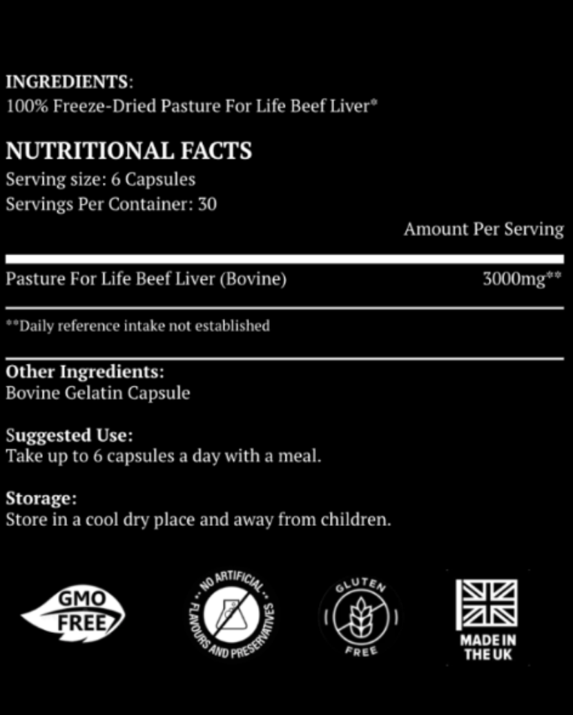 'Longevity' - 100% PFL Beef Liver Primal Strength Nutrition